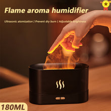 Load image into Gallery viewer, 180ML USB Essential Oil Diffuser Simulation Flame Ultrasonic
