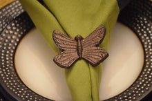 Load image into Gallery viewer, Vibhsa Butterfly Antique Napkin Rings Set of 4
