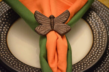 Load image into Gallery viewer, Vibhsa Butterfly Antique Napkin Rings Set of 4
