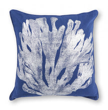 Load image into Gallery viewer, Square Tropical Blue and Silver Coral Accent Pillow
