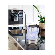 Load image into Gallery viewer, Glass Kettle Electric Led Light Kitchen Water Jug Stainless Steel
