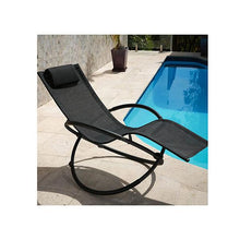 Load image into Gallery viewer, Zero Gravity Portable Foldable Rocking Chair Recliner Black
